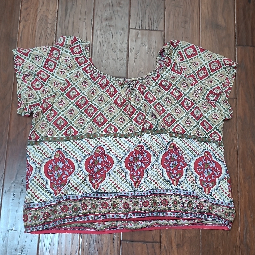 Venezia Colorful Geometric Print Blouse size 26/28